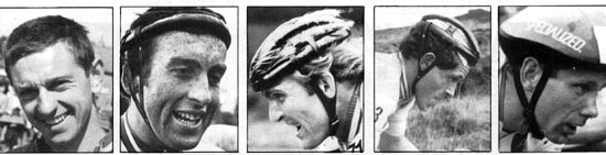 Five Star Trophy series winners, from left to right: Pete Matthews, Phil Griffiths, Bob Downs, Steve Joughin - with two wins each - and Paul Curran, with four.